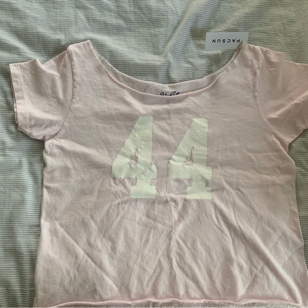 Brandy Melville Light Pink Tee with Number Print